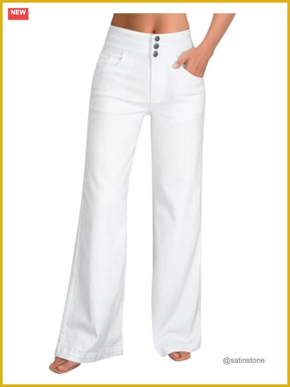 Wide Leg Baggy Jeans High Waisted Stretch Denim Pants